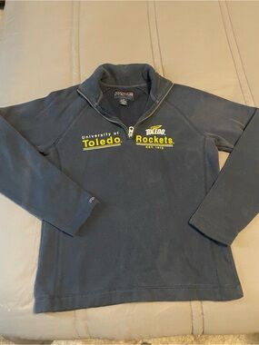 Jansport Navy Quarter-Zip Pullover with Yellow University of Toledo Rockets Logo